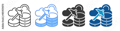 Data Mining Icon Set Multiple Style Collection