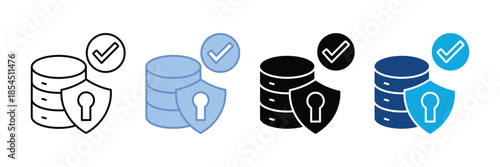 Data Privacy  Icon Set Multiple Style Collection