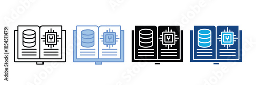 Learning Data Icon Set Multiple Style Collection