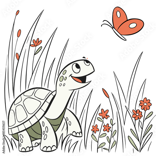 vector illustration of a bird in a flower