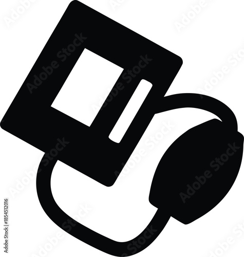 blood pressure monitor silhouette vector illustration on transparent background