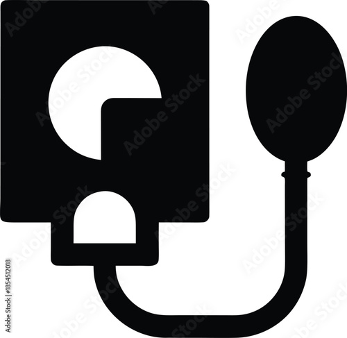 blood pressure monitor silhouette vector illustration on transparent background