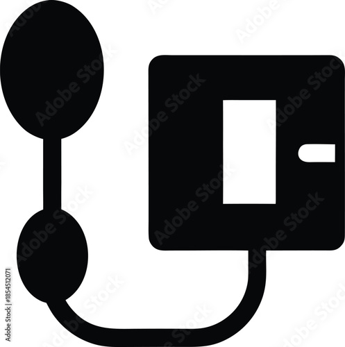 blood pressure monitor silhouette vector illustration on transparent background