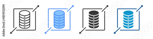 Scalability Icon Set Multiple Style Collection