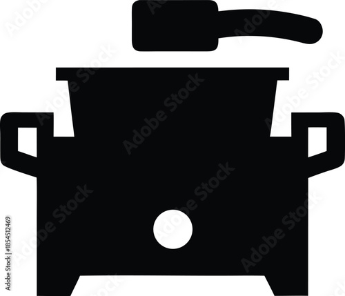deep fryer silhouette vector illustration on transparent background