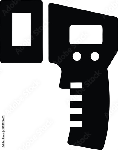 digital thermometer silhouette vector illustration on transparent background