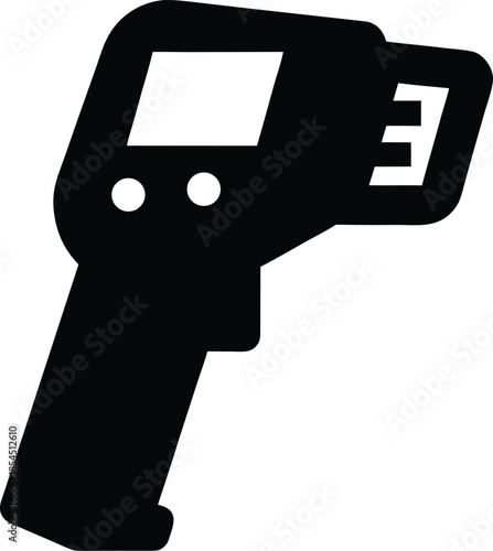 digital thermometer silhouette vector illustration on transparent background