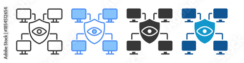 Monitoring Icon Set Multiple Style Collection