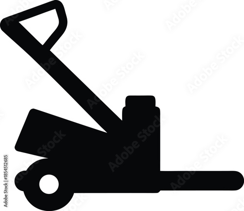 electric pallet jack silhouette vector illustration on transparent background