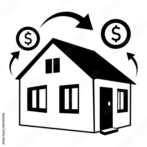 A doodle style illustration depicting a home price
