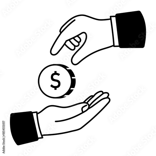 A drawing style illustration representing a payment
