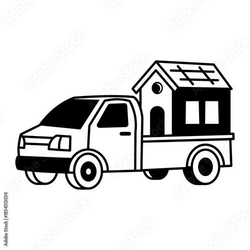 A sketchy style illustration showing a moving home
