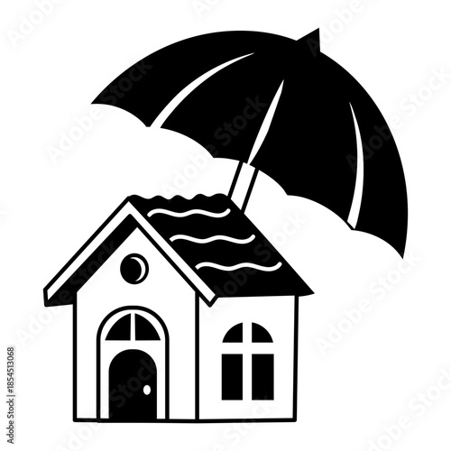 A doodle style illustration depicting a home insurance
