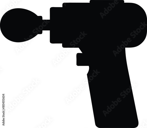 massage gun silhouette vector illustration on transparent background