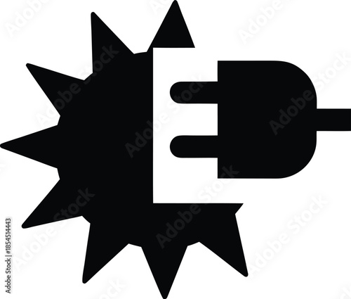 solar charger silhouette vector illustration on transparent background