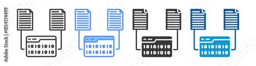 Binary Icon Set Multiple Style Collection