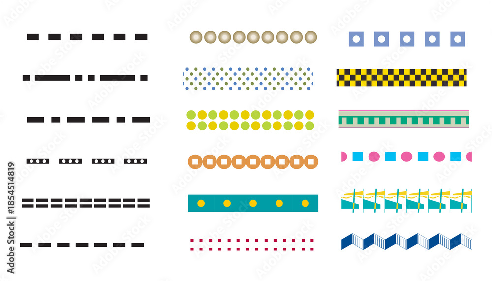 Fototapeta premium Colorful geometric shapes isolated on white background