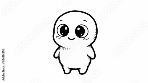 Cute Cartoon Character with Big Eyes.