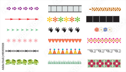 Various arrows designs isolated on white background