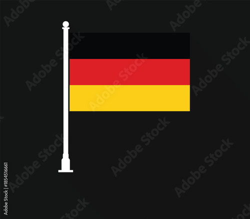 German flag on flagpole simple