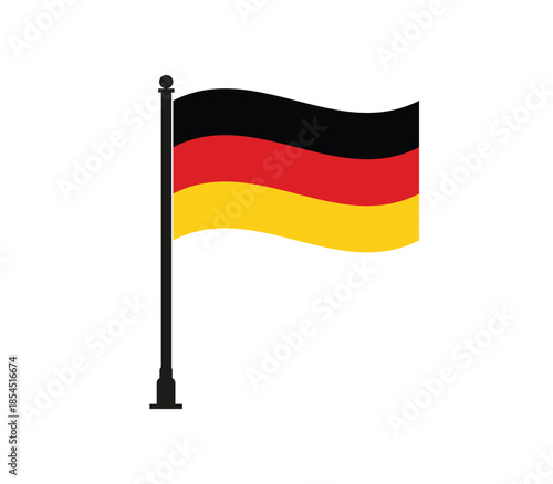 German flag waving on flagpole