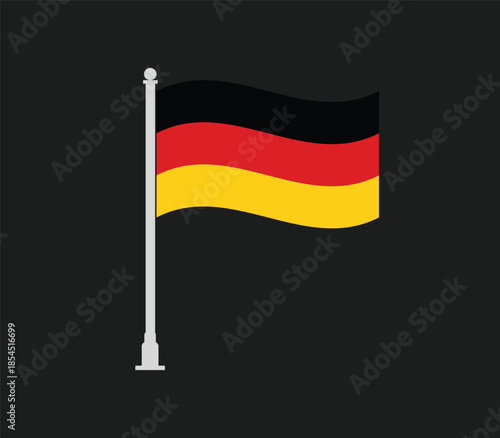 German flag waving on flagpole