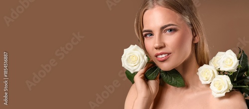 Beautiful blonde woman with...