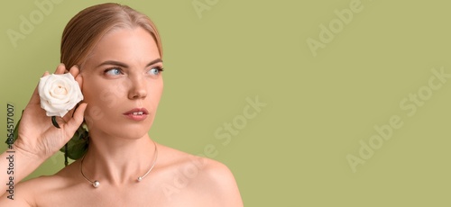 Beautiful blonde woman with...
