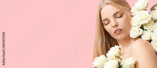 Beautiful blonde woman and ...
