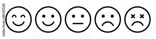 rating and feedback emoticons with happy, neutral, sad emojis | for customer reviews, surveys, and gauging user satisfaction.