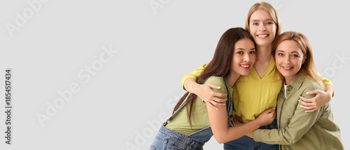 Beautiful hugging women on ...