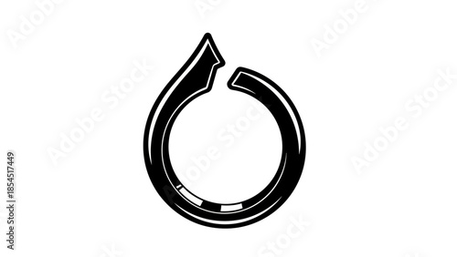 black and white metal ring