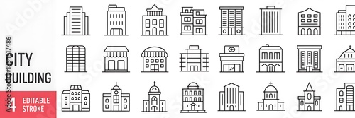 Collection of modern building icons available as stock vectors. 