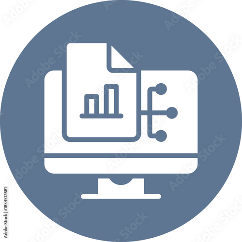 Data analytics icon for data base network, business, website, application, printing, document, poster design, etc