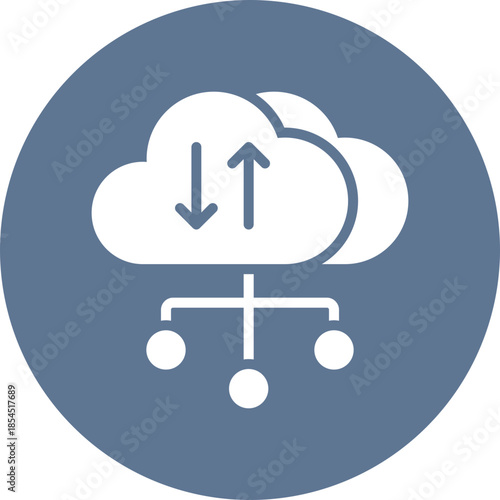 Cloud transfer icon for data base network, business, website, application, printing, document, poster design, etc