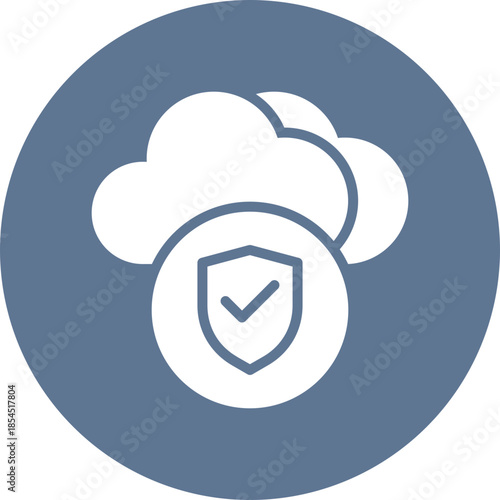 Cloud security icon for data base network, business, website, application, printing, document, poster design, etc