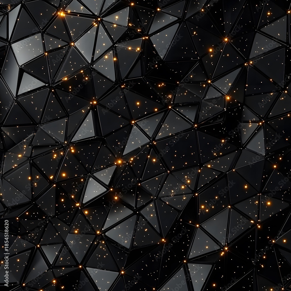 Fototapeta premium Polished black 3d triangles high resolution picture