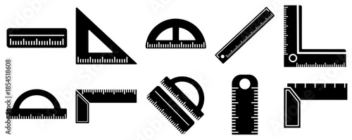 Solid ruller icon set. Vector graphic illustration. Suitable for website design, logo, app, template, and
ui.