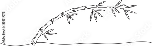 one line art Bamboo vector illustration. line art, one continuous line, simple, hand drawn and sketch style. one line Art icon drawing