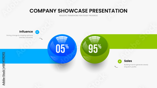Advertising Visualization 2 Element Infographic Frame Layout. Corporate Analysis Presentation Design Vector Illustration. Digital Introduction Two Option Diagram Slideshow Template.