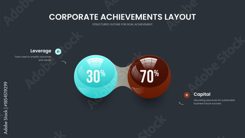 Medical Strategy 2 Step Diagram Presentation Template. Visual Introduction Two Element Chart Frame Design. Financial Campaign Slideshow Layout Vector Illustration.