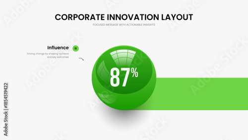Advertising Visualization One Step Diagram Slide Layout. Marketing Introduction 1 Option Infographic Slideshow Design. Investor Review Frame Template Vector Illustration.