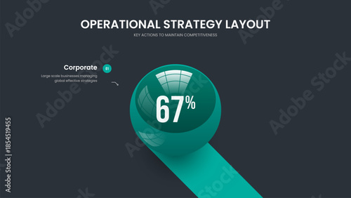 Educational Introduction One Element Graph Slideshow Template. Visual Portfolio 1 Option Infographic Frame Design. Medical Showcase Slide Layout Vector Illustration.