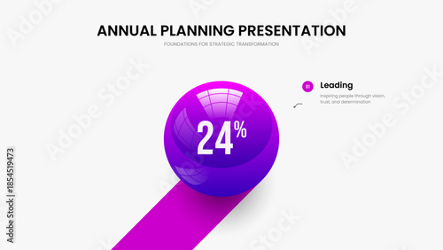 Advertising Solution One Element Graph Slideshow Layout. Business Innovation 1 Step Diagram Frame Design. Sales Forecast Presentation Template Vector Illustration.