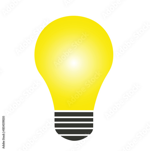 Yellow light bulb on white background