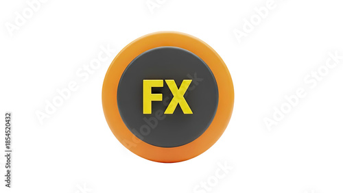 3D FX button icon on transparent background