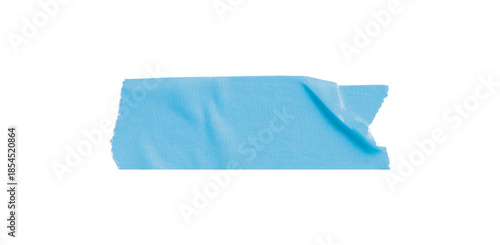 Light blue masking tape, plastic scotch, on a transparent background.