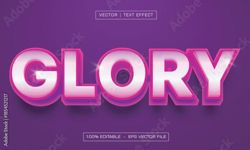 Glory text effect with purple background
