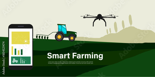 smart Farming Drone with AI Concept