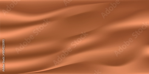Copper silk texture background design with smooth waves. Luxury material background for award stadium presentation, Copper metal material